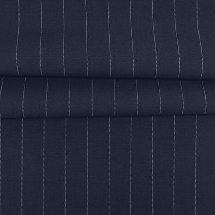 The Maritime Dark | Chalk Stripe | Super 120's | Woolmark Certified | Luxury Gift Boxed