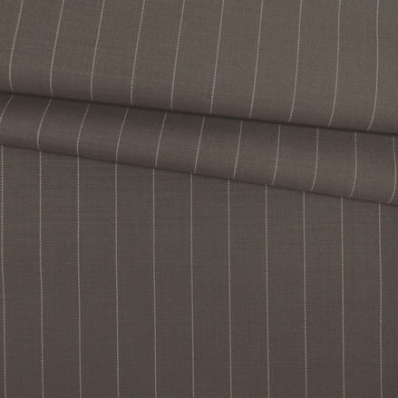 The Earth Pinstripe | Linear Twill | Superfine 120's Wool Blend Suiting