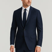 The Midnight Navy Twill | Super 120’s Wool & Cashmere Flannel Fabric