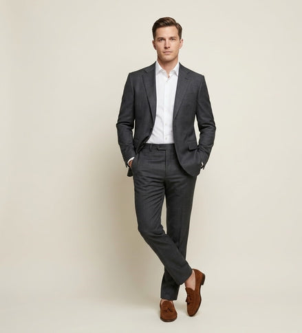 The Graphite | Sharkskin | Super 130's | Woolmark Certified | Luxury Gift Boxed