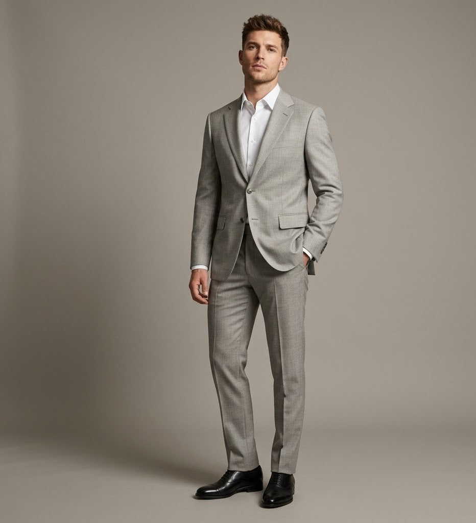 The Silver | Twill | Super 130's | Woolmark Certified | Luxury Gift Boxed