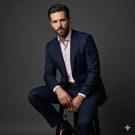 The Navy | Solid Twill | Super 110's | Woolmark Certified | Luxury Gift Boxed