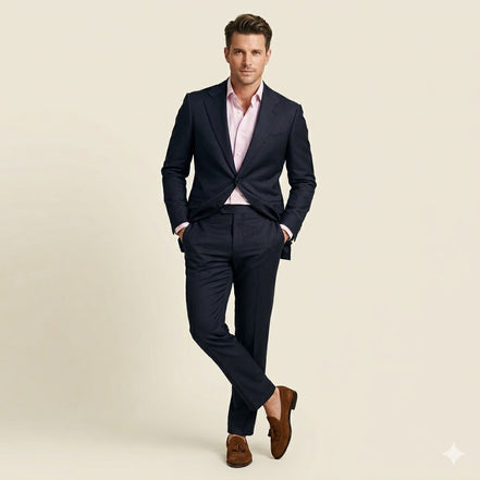 The Navy Blue | Twill | Super 130's | Woolmark Certified | Luxury Gift Boxed