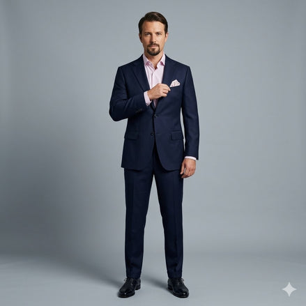 The Navy Blue | Twill | Super 130's | Woolmark Certified | Luxury Gift Boxed