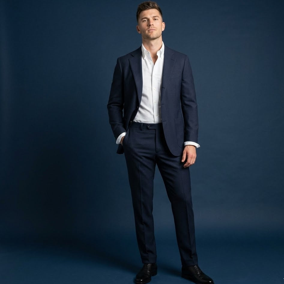 The Midnight | Solid Twill | Super 110's | Woolmark Certified | Luxury Gift Boxed