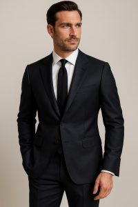 The Midnight | Solid Twill | Super 110's | Woolmark Certified | Luxury Gift Boxed