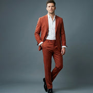 The Terracotta | Solid Twill | Super 110's | Woolmark Certified | Luxury Gift Boxed