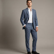 The Steel Blue | Solid Twill | Super 110's | Woolmark Certified | Luxury Gift Boxed
