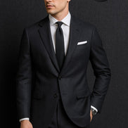 The Graphite Flannel | Timeless Twill | Super 120's Wool Cashmere Flannel Fabric