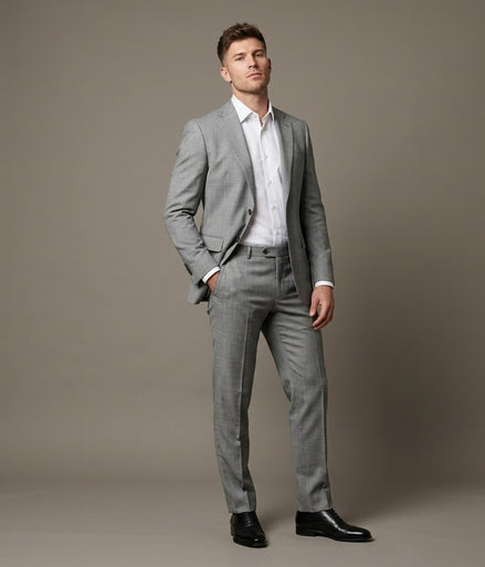 The Silver | Pin Dot | Super 120's | Woolmark Certified | Luxury Gift Boxed