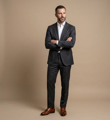 The Anthracite | Solid Twill | Super 110's | Woolmark Certified | Luxury Gift Boxed
