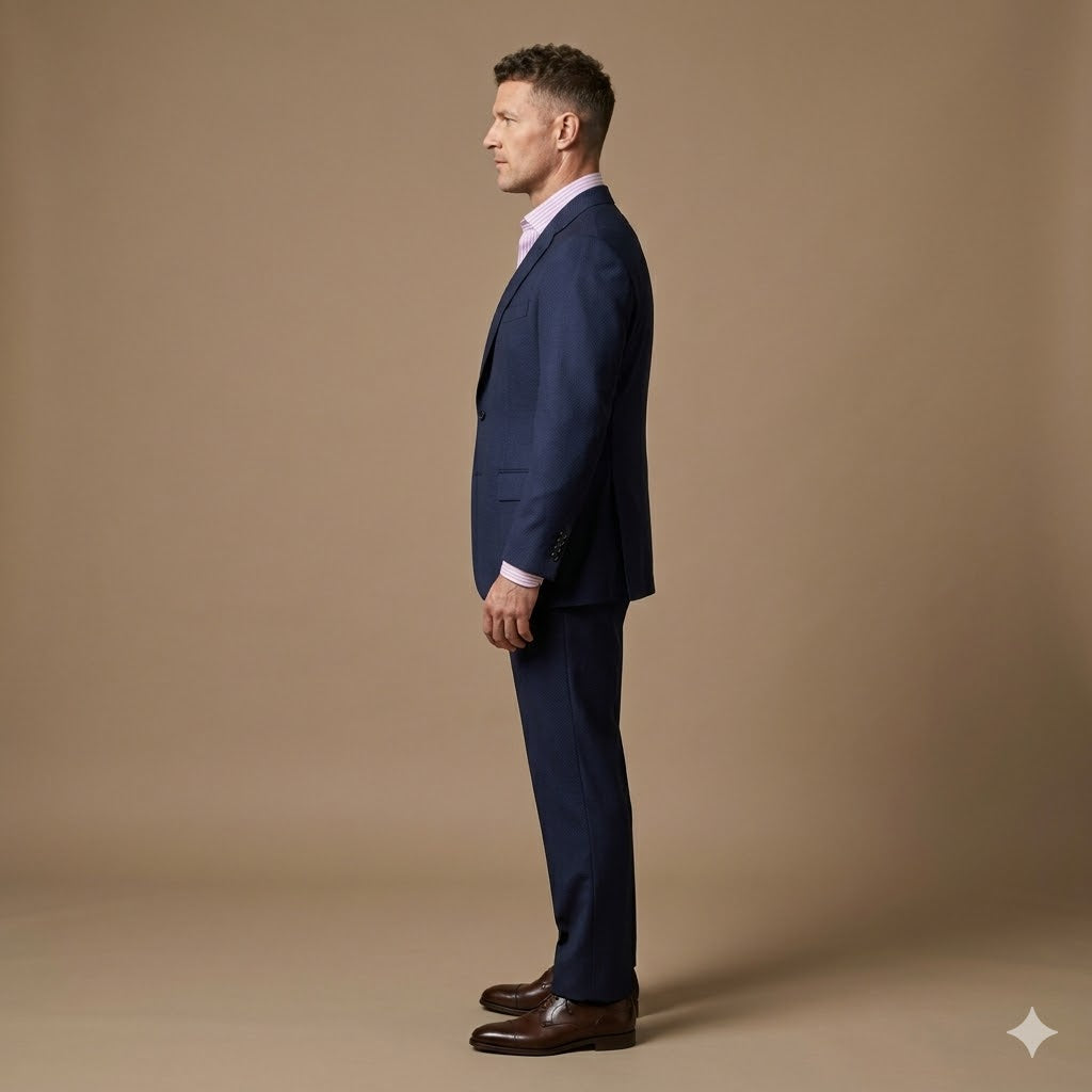 The Navy | Sharkskin | Super 120's | Woolmark Certified | Luxury Gift Boxed