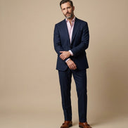 The Navy Blue | Herringbone | Super 130's | Woolmark Certified | Luxury Gift Boxed