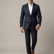 The Navy | Plain Textured | Super 110's | Woolmark Certified | Luxury Gift Boxed