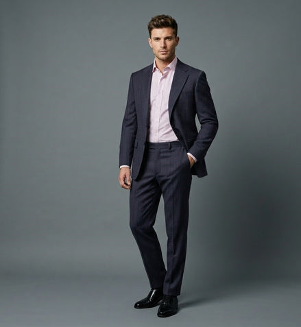 The Navy | Houndstooth | Super 120's | Woolmark Certified | Luxury Gift Boxed