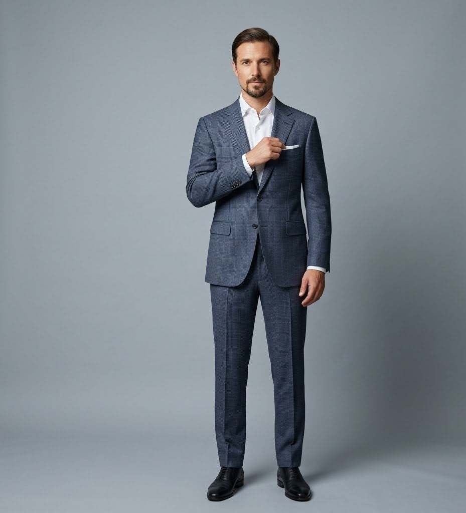 The Cascade | Glen Check | Super 120's | Woolmark Certified | Luxury Gift Boxed