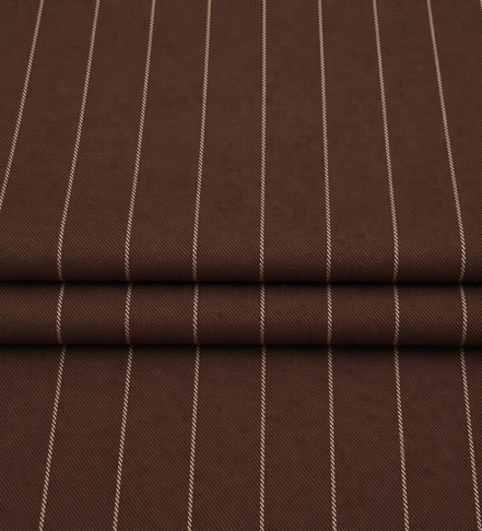 The Wall Street Brown | Pinstripe | Super 110's | Woolmark Certified | Luxury Gift Boxed