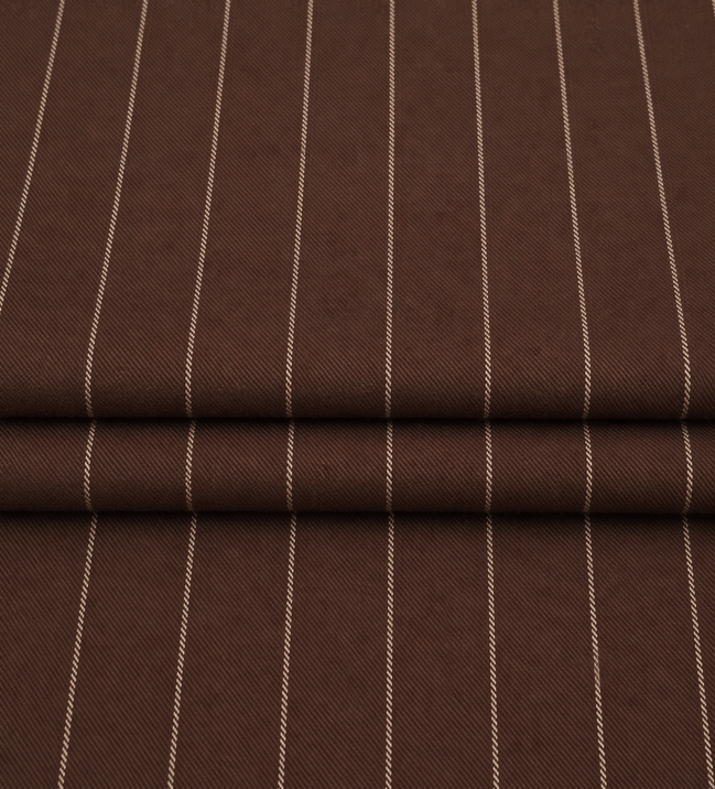 The Wall Street Brown | Pinstripe | Super 110's | Woolmark Certified | Luxury Gift Boxed
