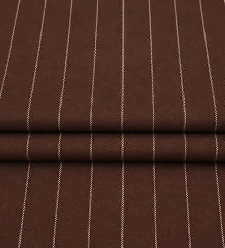 The Wall Street Brown | Pinstripe | Super 110's | Woolmark Certified | Luxury Gift Boxed