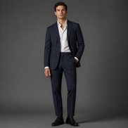 The Wall Street Navy | Pinstripe | Super 110's | Woolmark Certified | Luxury Gift Boxed
