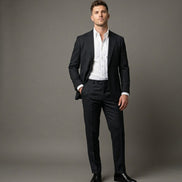 The Midnight | Textured Weave | Super 110's | Woolmark Certified | Luxury Gift Boxed
