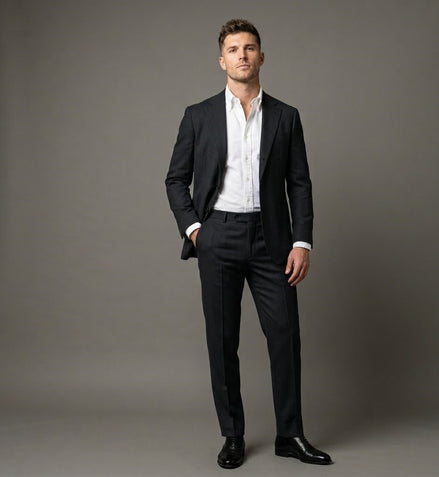 The Midnight | Textured Weave | Super 110's | Woolmark Certified | Luxury Gift Boxed