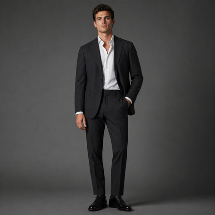The Chevron Navy | Herringbone Stripe | Super 110's | Woolmark Certified | Luxury Gift Boxed