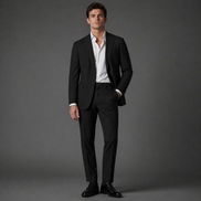 The Chevron Noir | Herringbone Stripe | Super 110's | Woolmark Certified | Luxury Gift Boxed