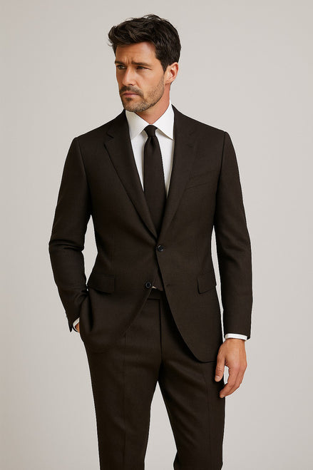 The Cocoa Estate | Timeless Twill | Super 120's Wool Cashmere Flannel Fabric