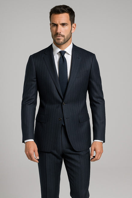 The Cobalt Stripe | Blue-on-Blue Pinstripe | Superfine 120's Fabric