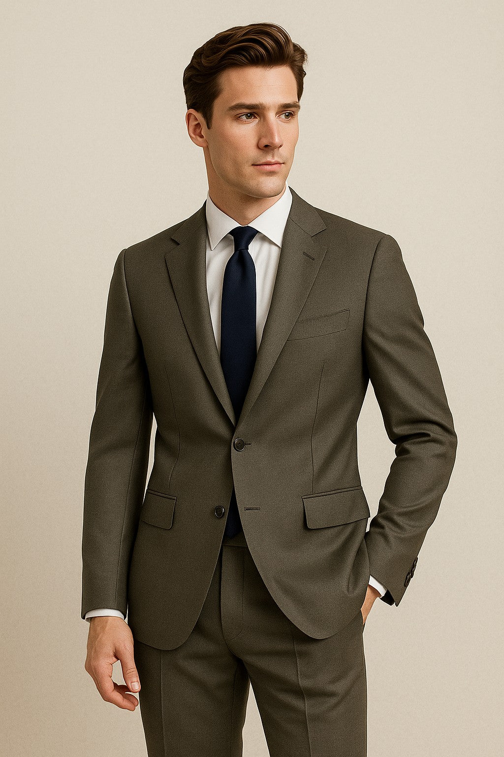 The Argento Grey | Sharkskin Twill | Superfine 120's Pure Merino Fabric