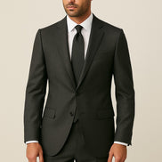 The Carbon Graphite | Solid Sharkskin | Superfine 120's  Pure Merino  Fabric