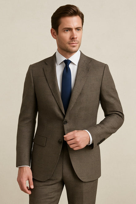 TORINO Super 120’s Wool All-Season Unstitched Suiting Fabric – Check Pattern – Luxury Gift Box (1.25m Trousers / 3.25m Suits)