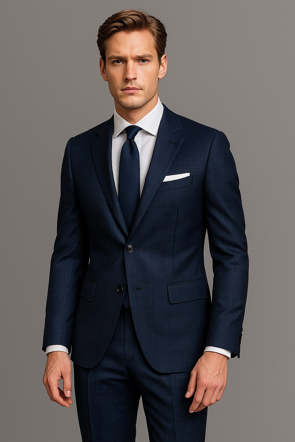 The Eclipse Blue | Micro-Grid Glen Check | Superfine 120's Fabric