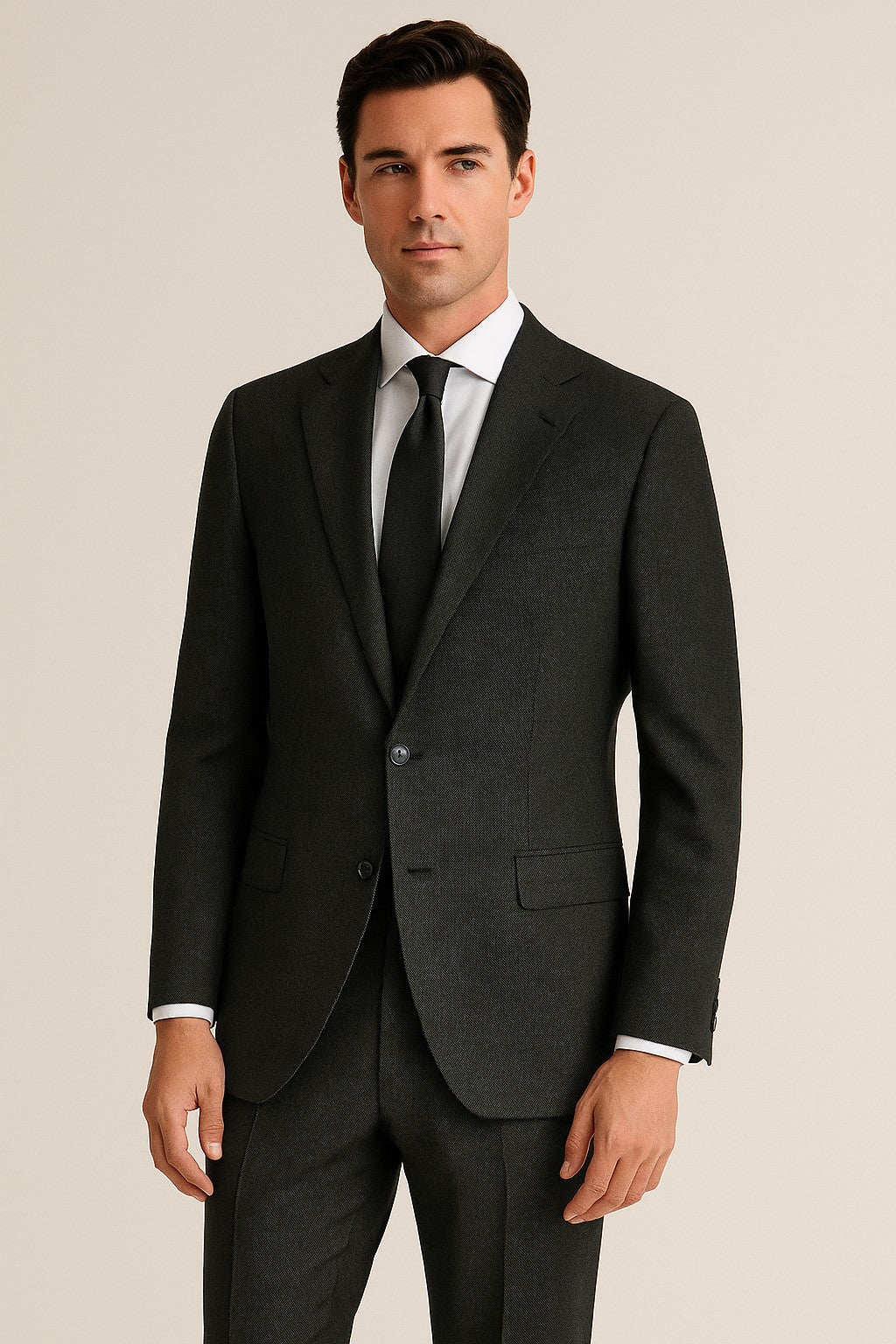 The Charcoal Birdseye | Superfine 120's Pure Merino Fabric