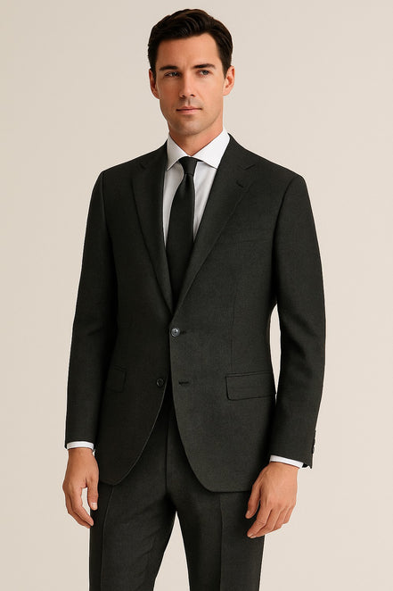 The Charcoal Birdseye | Superfine 120's Pure Merino Fabric