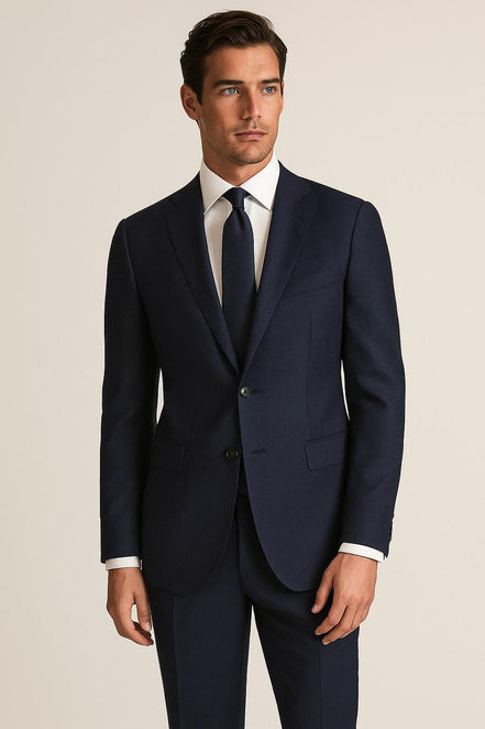 The Azure Birdseye | Superfine 120's Pure Merino Fabric