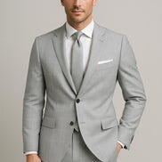 The Sterling Grid | Precision Linear Twill | Superfine 120's Merino Wool-Lycra Suiting