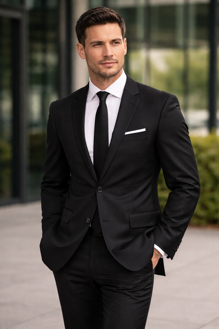 The Navy Midnight Pinhead | Precision Plaid  | Superfine 120's Merino Wool-Lycra Suiting