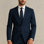 The Night | Navy Sharkskin | Superfine 120's Pure Merino