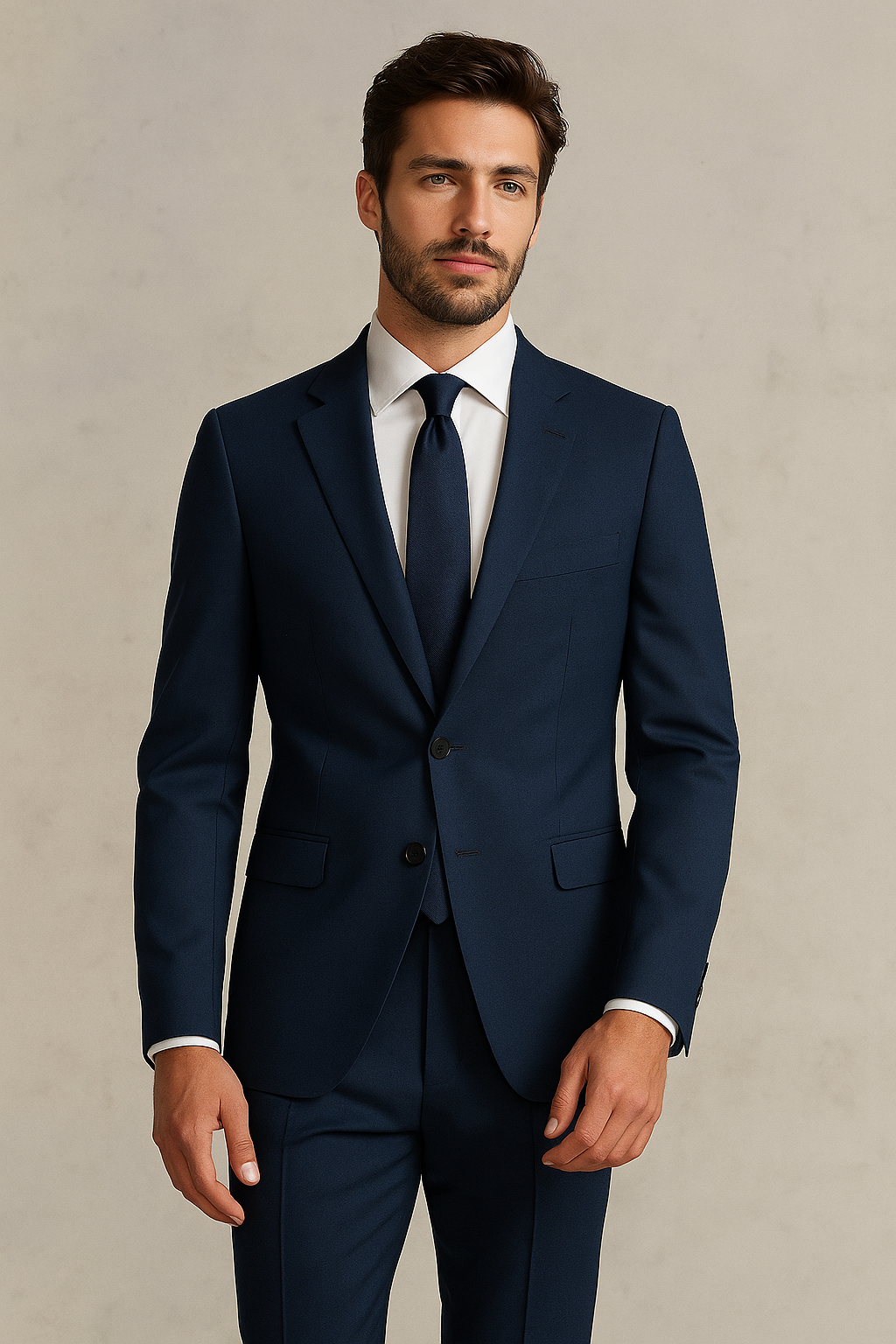 The Night | Navy Sharkskin | Superfine 120's Pure Merino