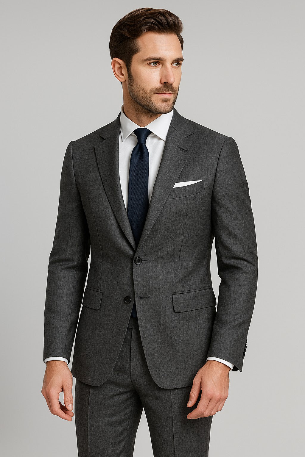 The Iron Micro-Check | Precision Micro-Grid | Superfine 120's Wool Blend Suiting