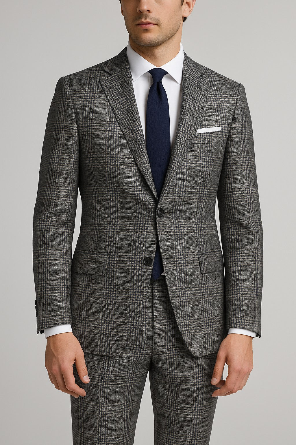 TORINO Super 120’s Wool All-Season Unstitched Suiting Fabric – Check Pattern – Luxury Gift Box (1.25m Trousers / 3.25m Suits)