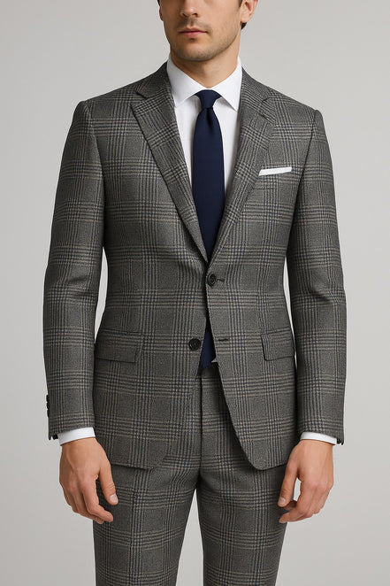 TORINO Super 120’s Wool All-Season Unstitched Suiting Fabric – Check Pattern – Luxury Gift Box (1.25m Trousers / 3.25m Suits)