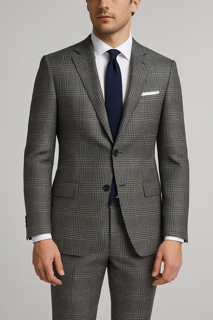 TORINO Super 120’s Wool All-Season Unstitched Suiting Fabric – Check Pattern – Luxury Gift Box (1.25m Trousers / 3.25m Suits)