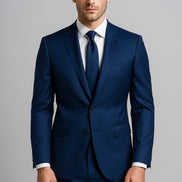 The Essential Midnight | Linear Twill | Superfine 120's Merino Wool-Lycra Suiting