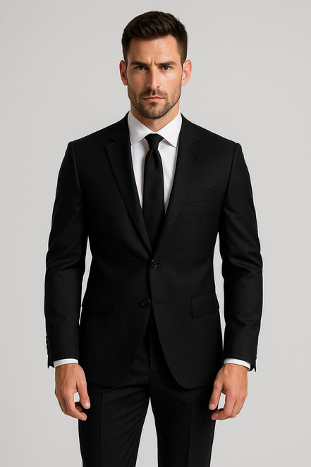 The Graphite Pinhead | Precision Twill Weave | Superfine 120's Merino Wool-Lycra Suiting