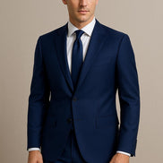 The Navy Blue Birdseye | Precision Micro-Birdseye | Superfine 120's Merino Wool-Lycra Suiting