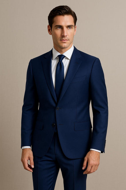 The Navy Blue Birdseye | Precision Micro-Birdseye | Superfine 120's Merino Wool-Lycra Suiting