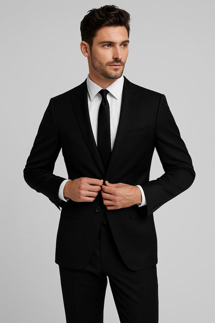 The Navy Distinction | Linear Twill | Superfine 120's Merino Wool-Lycra Suiting